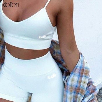 Sexy Casual Camisole and Short 2 Piece Set Women Streewear Fitness Outfit Sportswear Summer Beach Cotton Tracksuit Women
